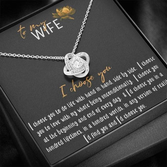 To My Wife - I'll Always Choose You - Love Knot Necklace - Thegiftio UK