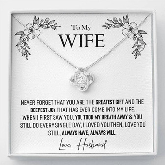 To My Wife - Love, Husband | Love Knot Necklace - Thegiftio UK