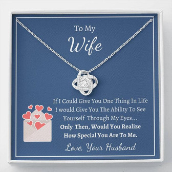To My Wife - Love, Your Husband - Love Knot Necklace - Thegiftio UK