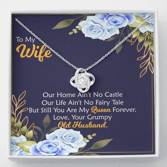 To My Wife - Silver Love Knot Necklace, To My Wife Necklace - Anniversary Gift For Wife, Birthday Gift For Wife, Gift For Wife, Necklace For Wife, Gift For Wife Birthday - Thegiftio UK