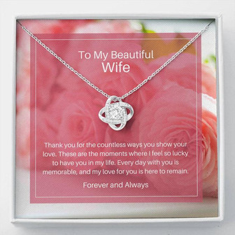 To My Wife - Thank You - Love Knot Necklace - Thegiftio UK