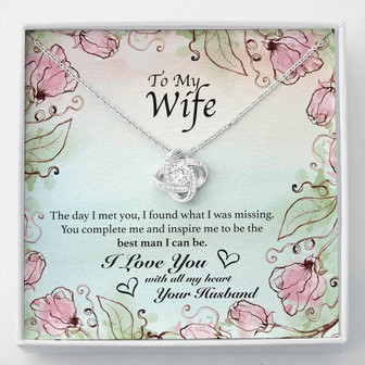 To My Wife - You Complete Me - Love Knot Necklace - Thegiftio UK