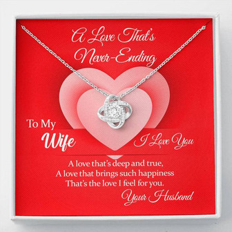 To My Wife, A Love That's Never Ending - Love Knot Necklace - Thegiftio UK