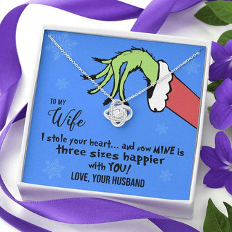 To My Wife Grinch Christmas Love Knot Necklace - Thegiftio UK