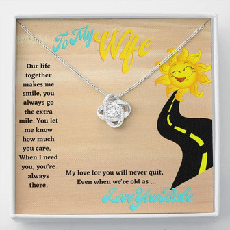 To My Wife-Love Knot Necklace 'Even When We're Old As...', Love You Babe - Thegiftio UK