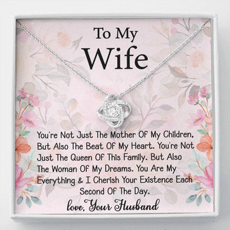 To My Wife Love Knot Necklace Gift - Anniversary Gift For Wife, Necklace For Wife, Birthday Gift For Wife From Husband, Custom Name - Thegiftio UK