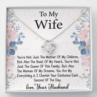 To My Wife Love Knot Necklace Gift - Anniversary Gift For Wife, Necklace For Wife, Birthday Gift For Wife From Husband, Custom Name - Thegiftio UK
