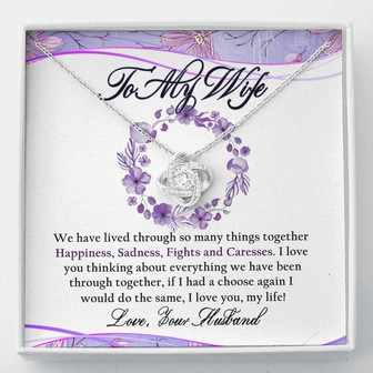 To My Wife Love Knot Necklace Message Card - Thegiftio UK