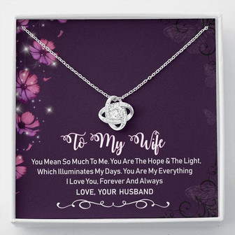To My Wife Love Knot Necklace Message Card - Thegiftio UK