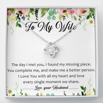To My Wife Love Knot Necklace Message Card - Thegiftio UK