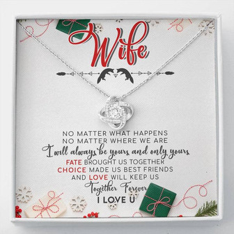 To My Wife Love Knot Necklace Message Card - Thegiftio UK