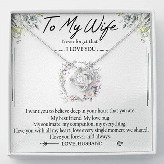 To My Wife Love Knot Necklace Message Card - Thegiftio UK