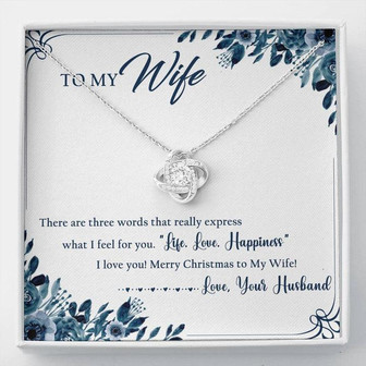 To My Wife Love Knot Necklace Message Card - Thegiftio UK