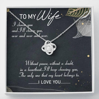 To My Wife Love Knot Necklace Message Card - Thegiftio UK