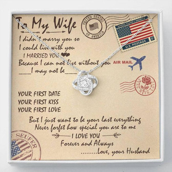 To My Wife Love Knot Necklace Message Card - Thegiftio UK