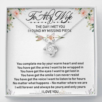 To My Wife Love Knot Necklace Message Card - Thegiftio UK