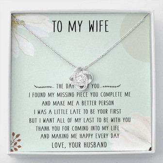 To My Wife Love Knot Necklace Message Card - Thegiftio UK