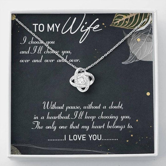 To My Wife Love Knot Necklace Message Card - Thegiftio UK