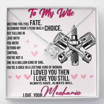 To My Wife Love Knot Necklace Message Card - Thegiftio UK