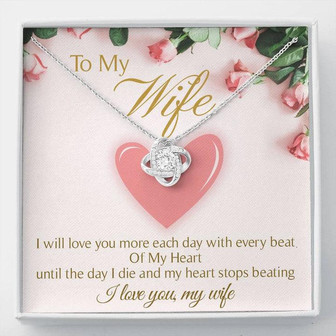 To My Wife Love Knot Necklace Message Card - Thegiftio UK