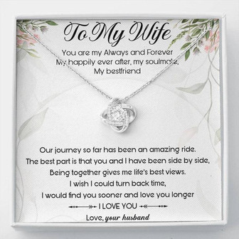 To My Wife Love Knot Necklace Message Card - Thegiftio UK