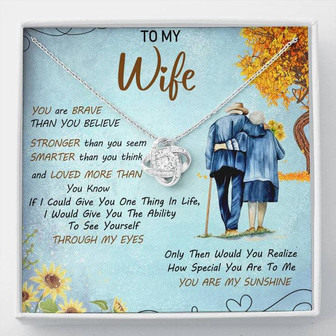To My Wife Love Knot Necklace Message Card - Thegiftio UK