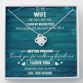 To My Wife Love Knot Necklace Message Card - Thegiftio UK