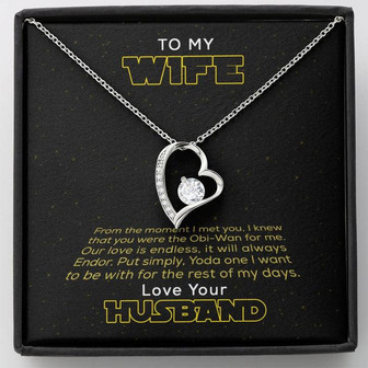 To My Wife Love You Longer Love Knot Necklace With Pod Message Card, Wife Necklace, Gift For Wife, Birthday Gift, Anniversary Gift For Her - Thegiftio UK