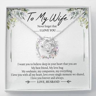 To My Wife My Best Friend Love Knot Necklace Mother's Day Message Card From Husband - Thegiftio UK