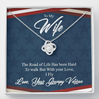 To My Wife-With Your Life I Fly-Love Knot Necklace - Thegiftio UK