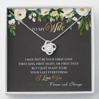 To My Wife You're My Everything Love Knot Necklace Mother's Day Message Card - Thegiftio UK