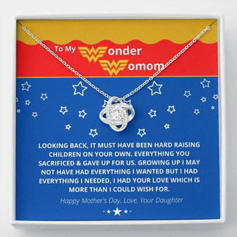To My Wonder Womom Love Knot Necklace - Love From Your Daughter - Thegiftio UK