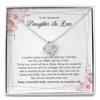 To My Wonderful Daughter In Law - Love Knot Necklace - Thegiftio UK
