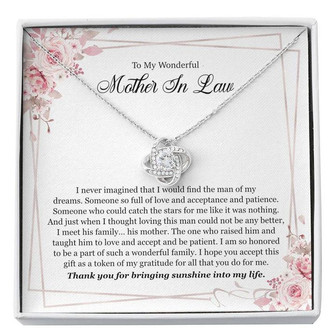 To My Wonderful Mother In Law - Love Knot Necklace - Thegiftio UK