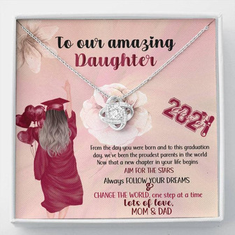 "To Our Amazing Daughter" Love Knot Necklace, Graduation Gift For Daughter - Thegiftio UK