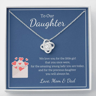 To Our Daughter - Love, Mom & Dad - Love Knot Necklace - Thegiftio UK