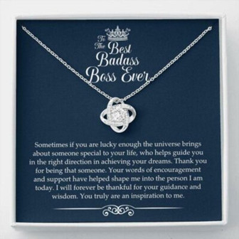 To The Best Badass Boss Necklace Gift For Her, Boss Lady Gift, Best Badass Boss Ever - Thegiftio UK