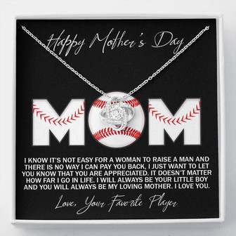 To The Best Baseball Mom - Mother's Day Gift - Love Knot Necklace - Thegiftio