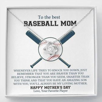 To The Best Baseball Mom - Mother's Day Gift - Love Knot Necklace - Thegiftio