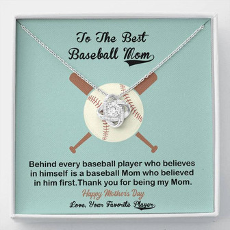To The Best Baseball Mom - Mother's Day Gift - Love Knot Necklace - Thegiftio