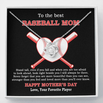 To The Best Baseball Mom - Mother's Day Gift - Love Knot Necklace - Thegiftio