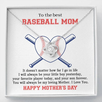 To The Best Baseball Mom - Mother's Day Gift - Love Knot Necklace - Thegiftio
