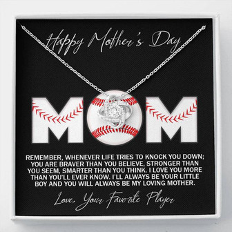 To The Best Baseball Mom - Mother's Day Gift - Love Knot Necklace - Thegiftio