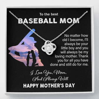 To The Best Baseball Mom - Mother's Day Gift - Love Knot Necklace - Thegiftio