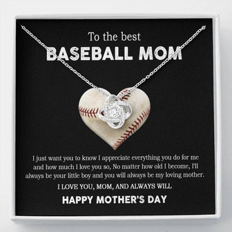 To The Best Baseball Mom - Mother's Day Gift - Love Knot Necklace - Thegiftio