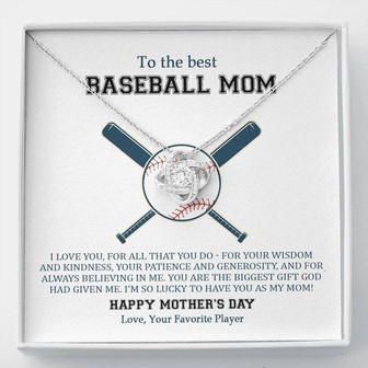 To The Best Baseball Mom - Mother's Day Gift - Love Knot Necklace - Thegiftio
