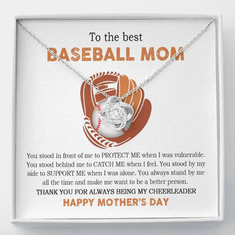 To The Best Baseball Mom - Mother's Day Gift - Love Knot Necklace - Thegiftio