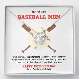 To The Best Baseball Mom - Mother's Day Gift - Love Knot Necklace - Thegiftio