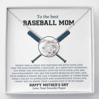 To The Best Baseball Mom - Mother's Day Gift - Love Knot Necklace - Thegiftio