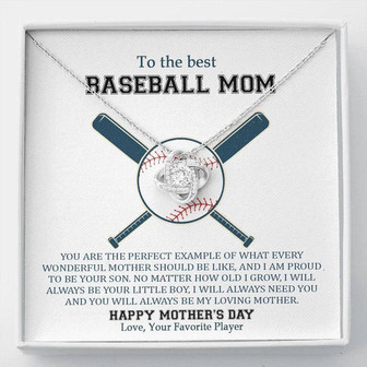 To The Best Baseball Mom - Mother's Day Gift - Love Knot Necklace - Thegiftio